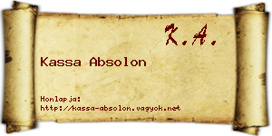 Kassa Absolon névjegykártya